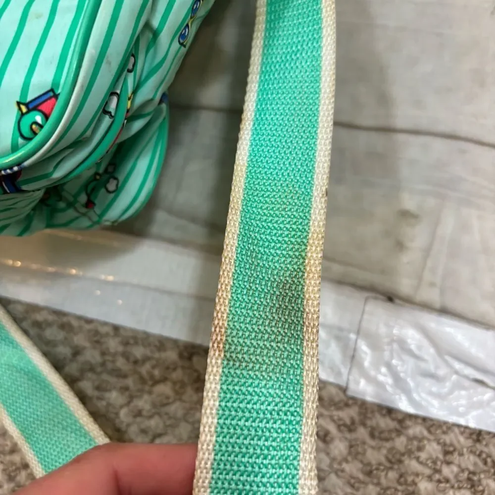 Rare Vintage Cutie‎ Pie Green Pinstripe Choo Choo Mini Diaper Bag